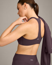 SoftMotion™ Bralette with Gray Logo | Dark Umber Brown