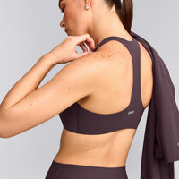 SoftMotion™ Bralette with Gray Logo | Dark Umber Brown