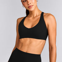 SoftMotion™ Bralette with Gray Logo | Black