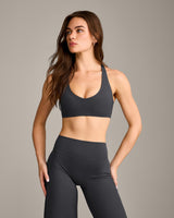 SoftMotion™ Bralette with Gray Logo | Coal