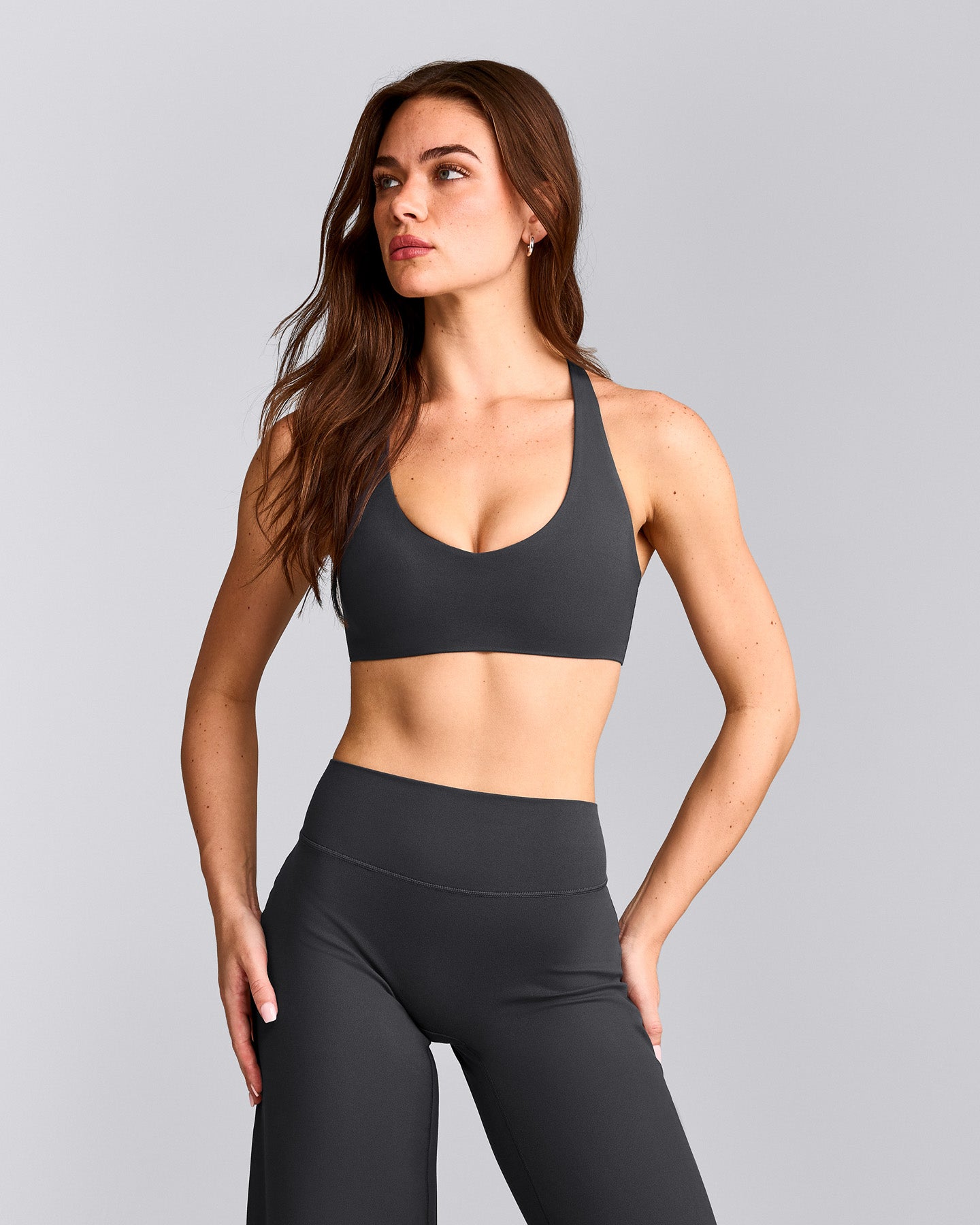 SoftMotion™ Bralette with Gray Logo | Coal