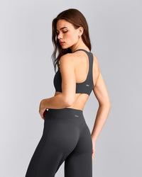 SoftMotion™ Bralette with Gray Logo | Coal