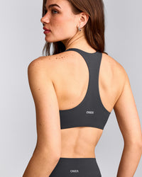 SoftMotion™ Bralette with Gray Logo | Coal