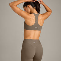 SoftMotion™ Bralette with Gray Logo | Moss Brown