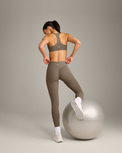 SoftMotion™ Bralette with Gray Logo | Moss Brown