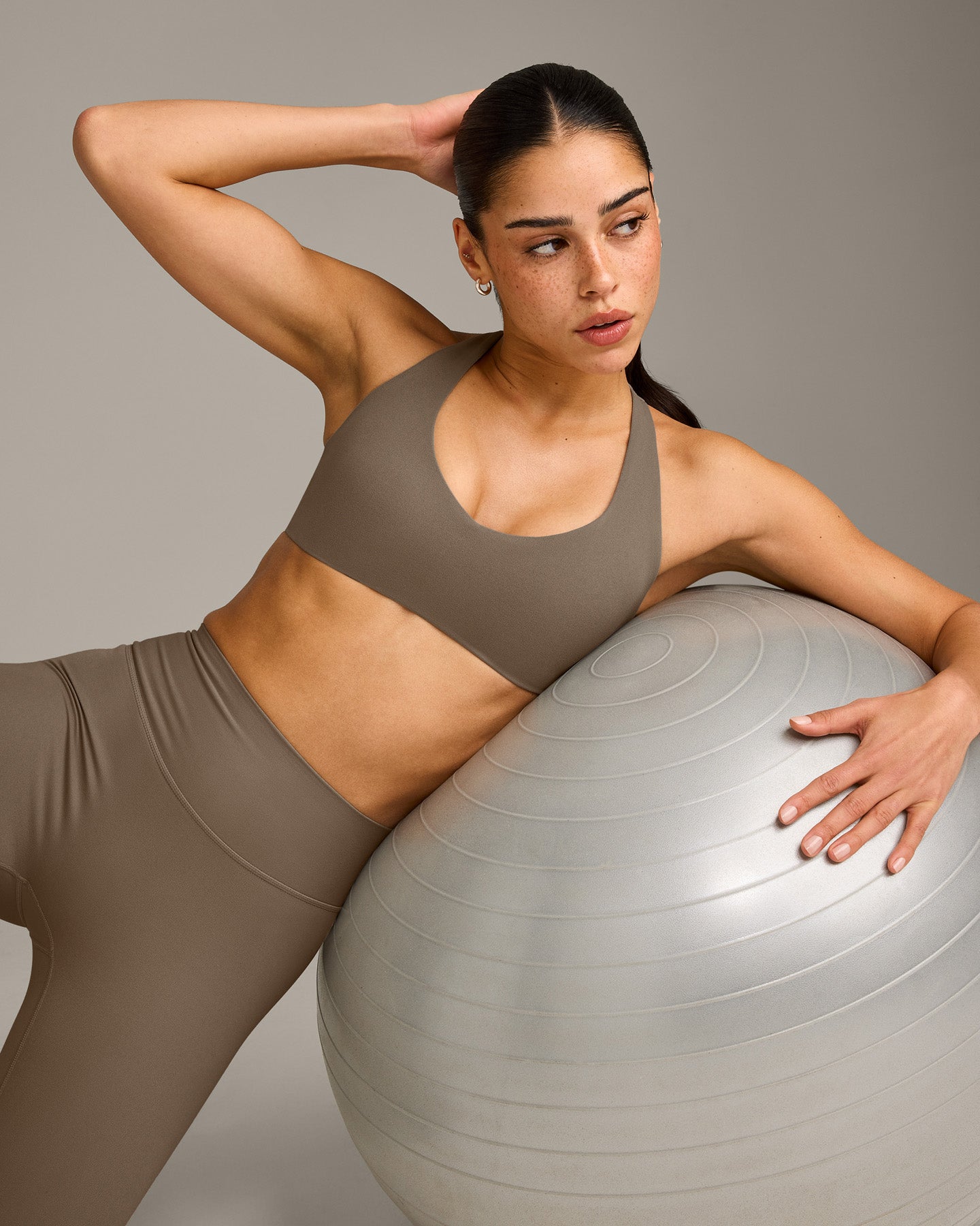 SoftMotion™ Bralette with Gray Logo | Moss Brown