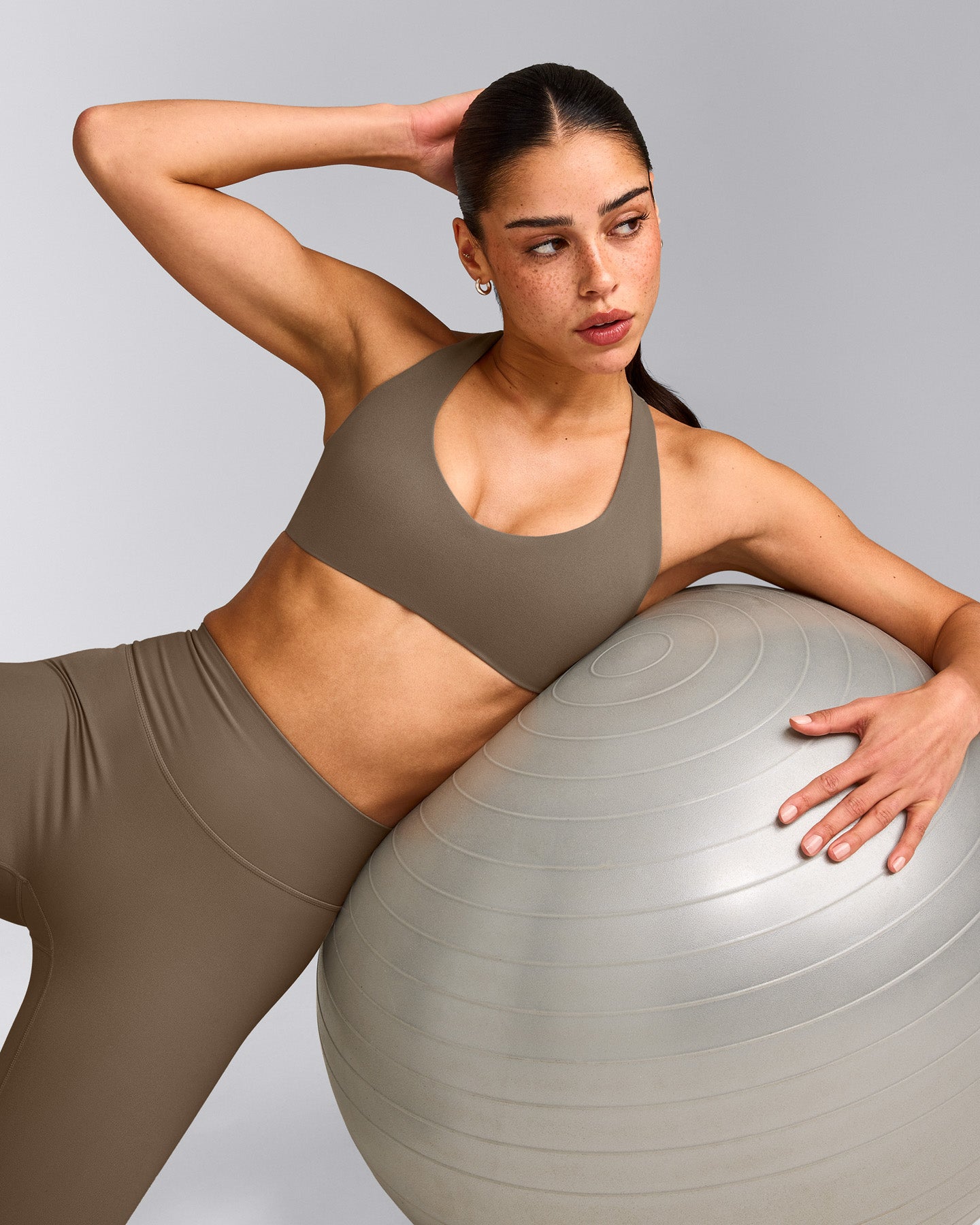 SoftMotion™ Bralette with Gray Logo | Moss Brown