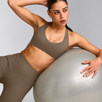 SoftMotion™ Bralette with Gray Logo | Moss Brown
