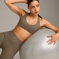 SoftMotion™ Bralette with Gray Logo | Moss Brown