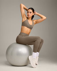 SoftMotion™ Bralette with Gray Logo | Moss Brown