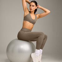 SoftMotion™ Bralette with Gray Logo | Moss Brown