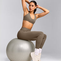 SoftMotion™ Bralette with Gray Logo | Moss Brown