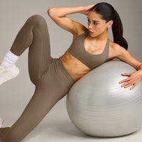 SoftMotion™ Bralette with Gray Logo | Moss Brown