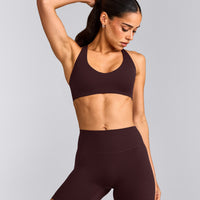 SoftMotion™ Bralette with Gray Logo | Plum Brown