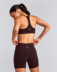 SoftMotion™ Bralette with Gray Logo | Plum Brown