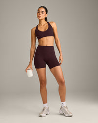 SoftMotion™ Bralette with Gray Logo | Plum Brown