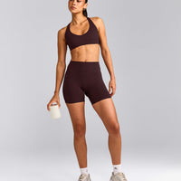 SoftMotion™ Bralette with Gray Logo | Plum Brown