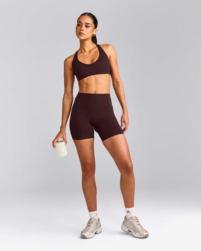 SoftMotion™ Bralette with Gray Logo | Plum Brown