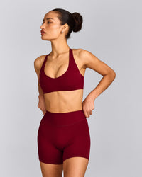 SoftMotion™ Bralette with Gray Logo | Ruby Red