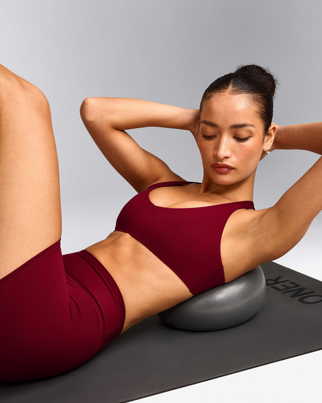 SoftMotion™ Bralette with Gray Logo | Ruby Red