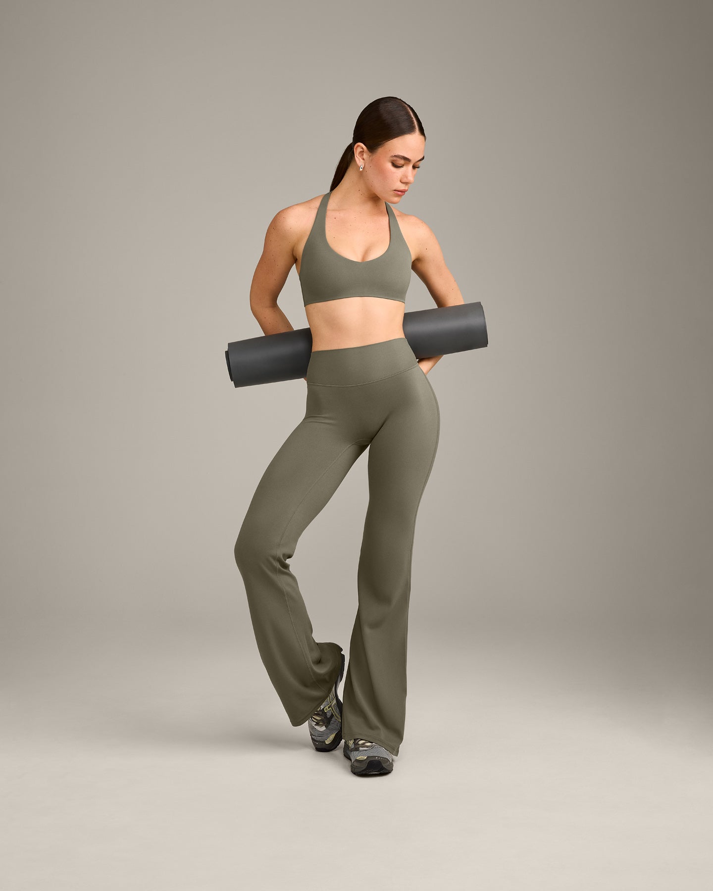 SoftMotion™ Flared Bottoms with Gray Logo | Alpine Green