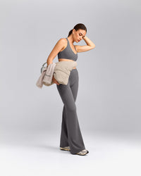 SoftMotion™ Flared Pants with Gray Logo | Ash Gray