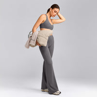 SoftMotion™ Flared Pants with Gray Logo | Ash Gray