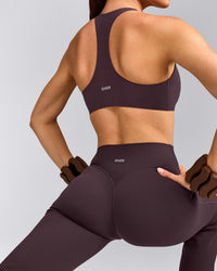 SoftMotion™ Flared Pants with Gray Logo | Dark Umber Brown