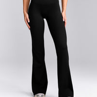 SoftMotion™ Flared Pants with Gray Logo | Black