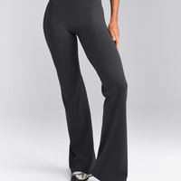 SoftMotion™ Flared Pants with Gray Logo | Coal