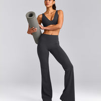 SoftMotion™ Flared Pants with Gray Logo | Coal