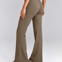 SoftMotion™ Flared Pants with Gray Logo | Moss Brown