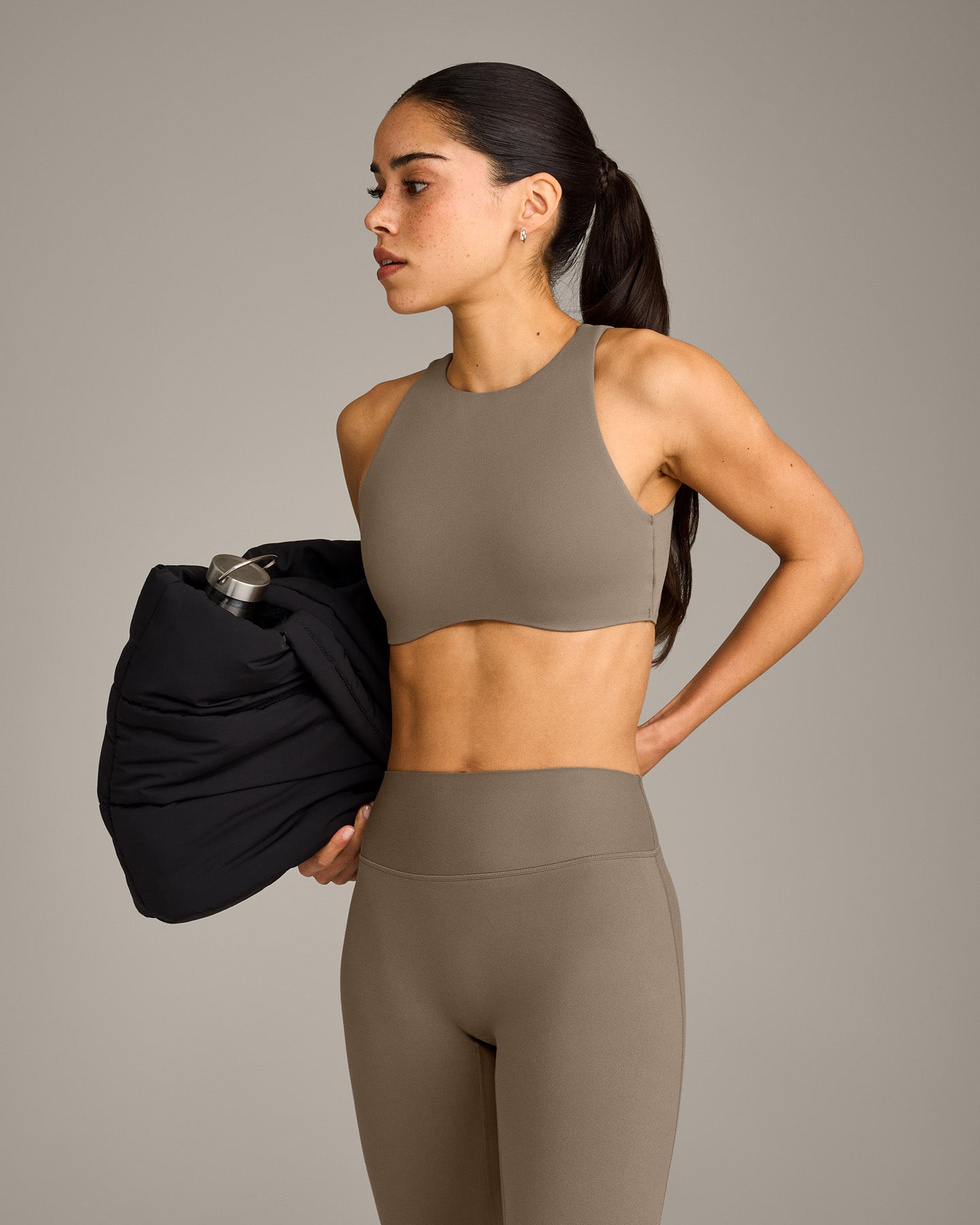 SoftMotion™ Flared Bottoms with Gray Logo | Moss Brown