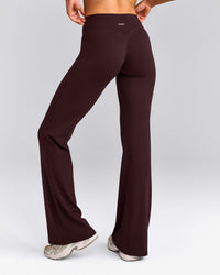 SoftMotion™ Flared Pants with Gray Logo | Plum Brown