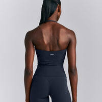 SoftMotion™ Strappy Halter Neck Tank Top with Built in Bra Shelf New Branding | True Blue