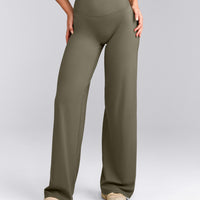 SoftMotion™ Straight Leg Pants with Gray Logo | Alpine Green