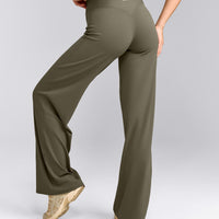 SoftMotion™ Straight Leg Pants with Gray Logo | Alpine Green