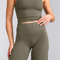 SoftMotion™ Straight Leg Pants with Gray Logo | Alpine Green