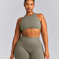 SoftMotion™ High Neck Sports Bra | Alpine Green