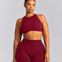 SoftMotion™ High Neck Sports Bra | Ruby Red