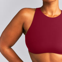 SoftMotion™ High Neck Sports Bra | Ruby Red
