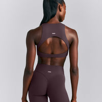 SoftMotion™ High Neck Sports Bra | Dark Umber Brown