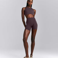 SoftMotion™ High Neck Sports Bra | Dark Umber Brown
