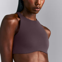 SoftMotion™ High Neck Sports Bra | Dark Umber Brown
