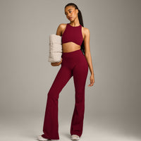 SoftMotion™ Flared Bottoms with Gray Logo | Ruby Red