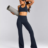 SoftMotion™ Flared Pants with Gray Logo | True Blue