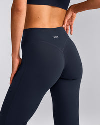 SoftMotion™ Flared Pants with Gray Logo | True Blue