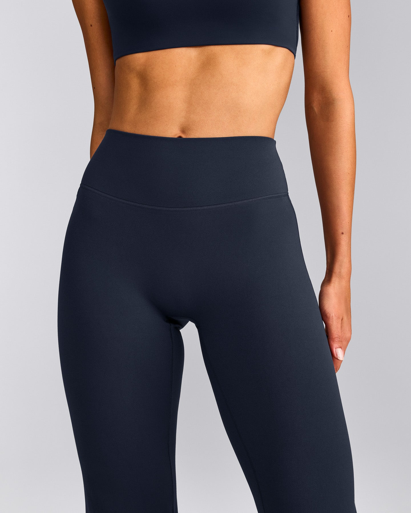 SoftMotion™ Flared Pants with Gray Logo | True Blue