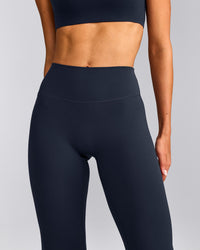 SoftMotion™ Flared Pants with Gray Logo | True Blue
