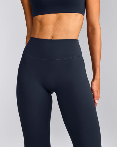 SoftMotion™ Flared Pants with Gray Logo | True Blue